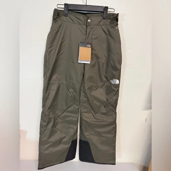 THE NORTH FACE Freedom Insulated Boys Snowboard Pants New Taupe Green Large - Picture 1 of 6